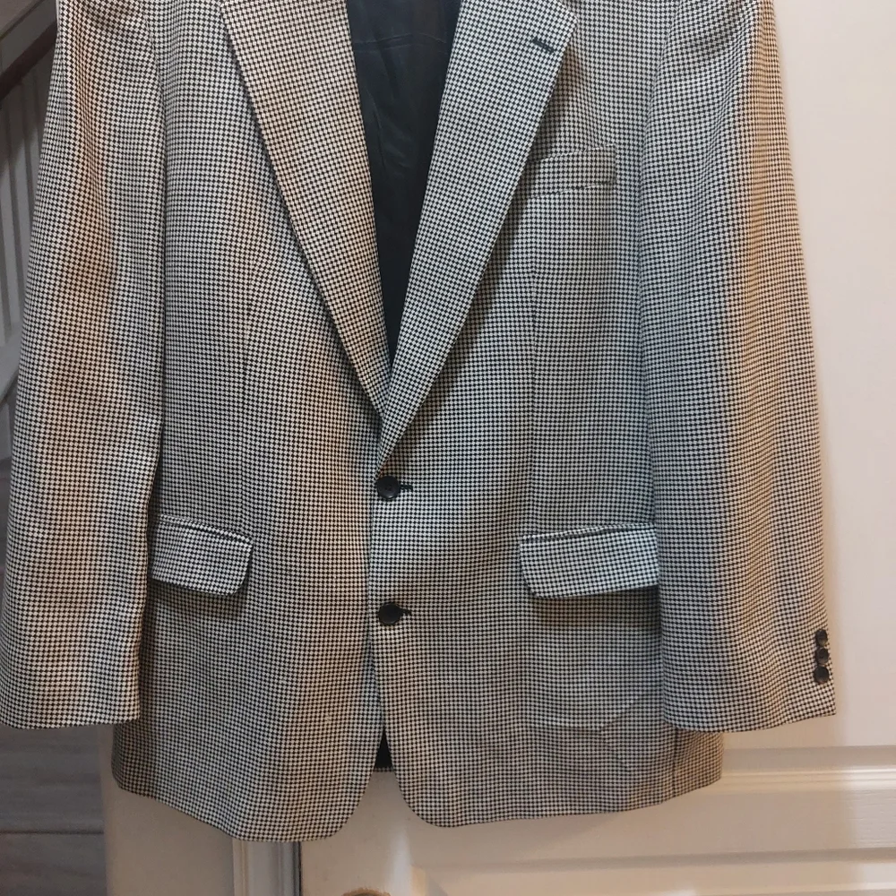 BRANDINI 100% Genuine Wool Men's Black and White Jacket Size 44L